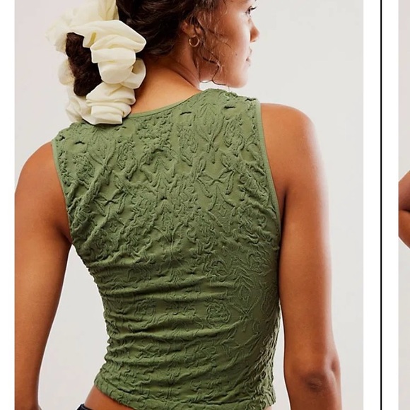 Free People Green Textured Tank Top - Picture 2 of 5